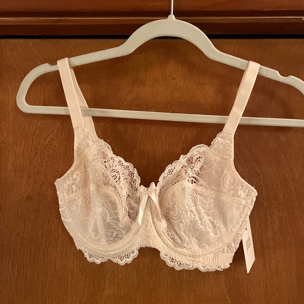 BWT Panache unlined Elegant Lace Underwire Bra - Cream